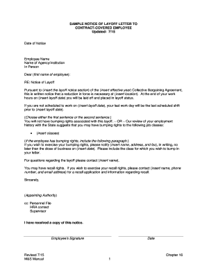 Layoff Letter Template  Form