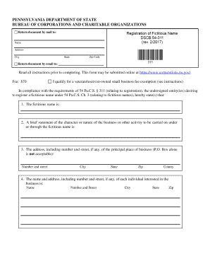  Fictitious Name Registration Form Dscb 54 311 2017-2024