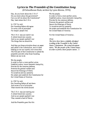 The Preamble Song Lyrics  Form
