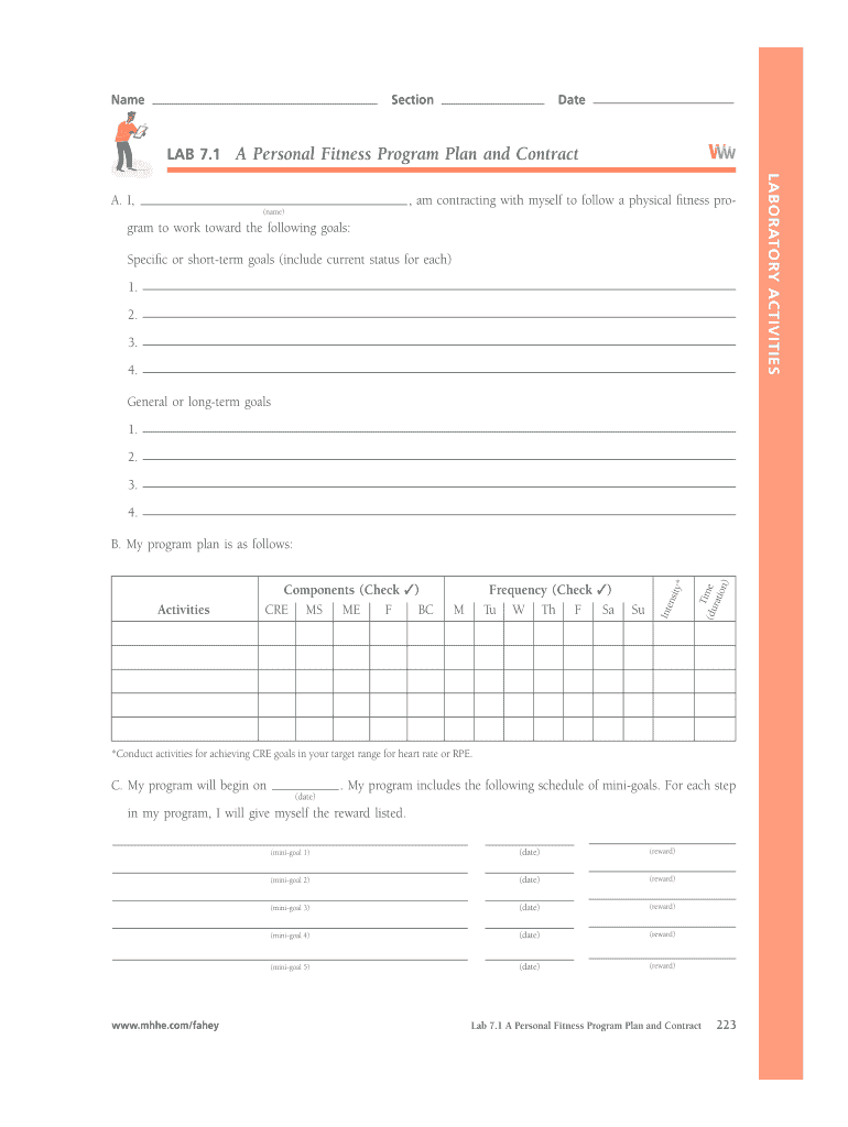 Lab 7 1 a Personal Fitness Program  Form