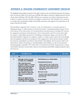 Building Vulnerability Assessment Checklist  Form