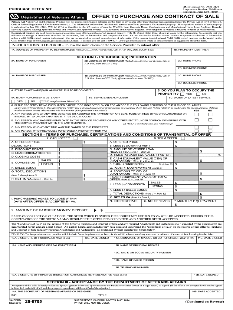  Va Amendment to Purchase Contract Form 2021-2024