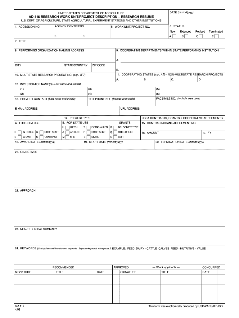 Ad 416  Form