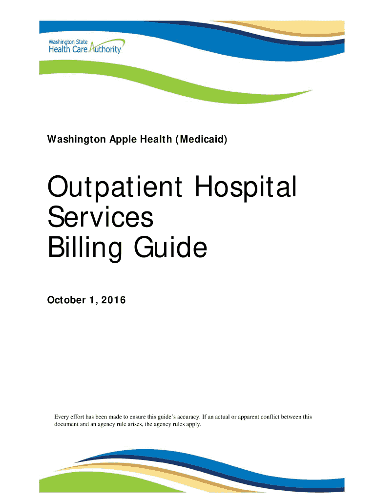 Outpatient Hospital Services Billing Guide Hca Wa  Form