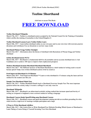 Teeline Shorthand PDF  Form