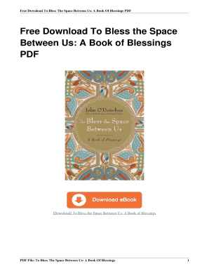 To Bless the Space between Us PDF Download  Form