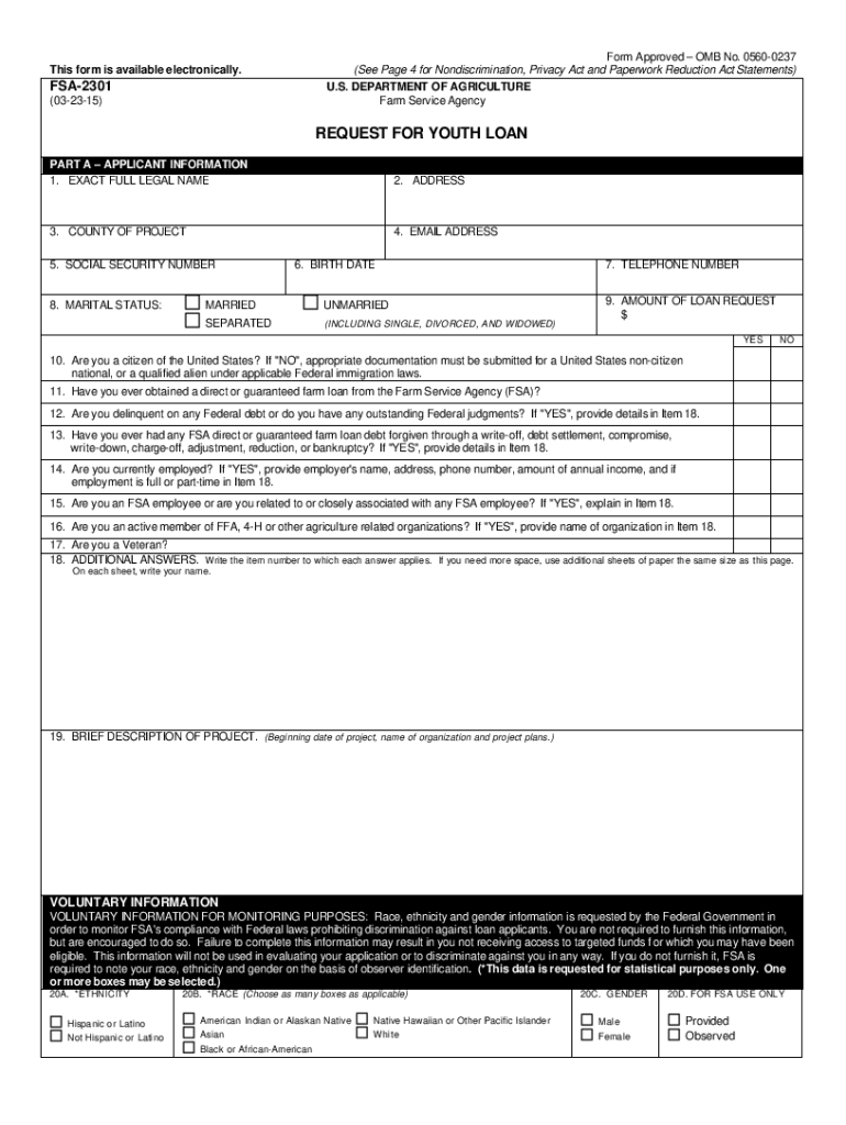 Fsa Form 2301