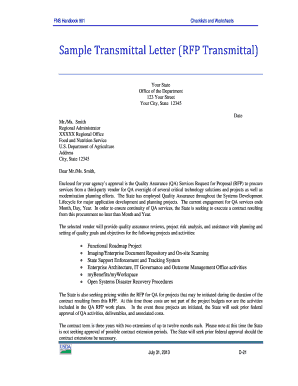 Rfp Transmittal Letter  Form