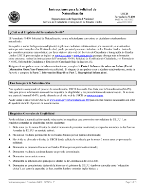 N 400 Form in Spanish PDF
