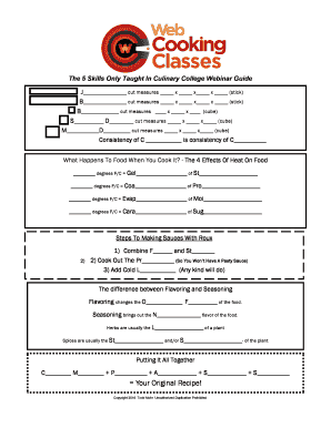 The 5 Skills Only Taught in Culinary College Webinar Guide  Form