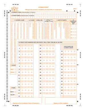 Sof Omr Sheet PDF  Form