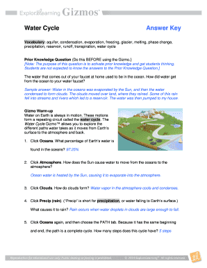 Water Cycle Gizmo Answers  Form