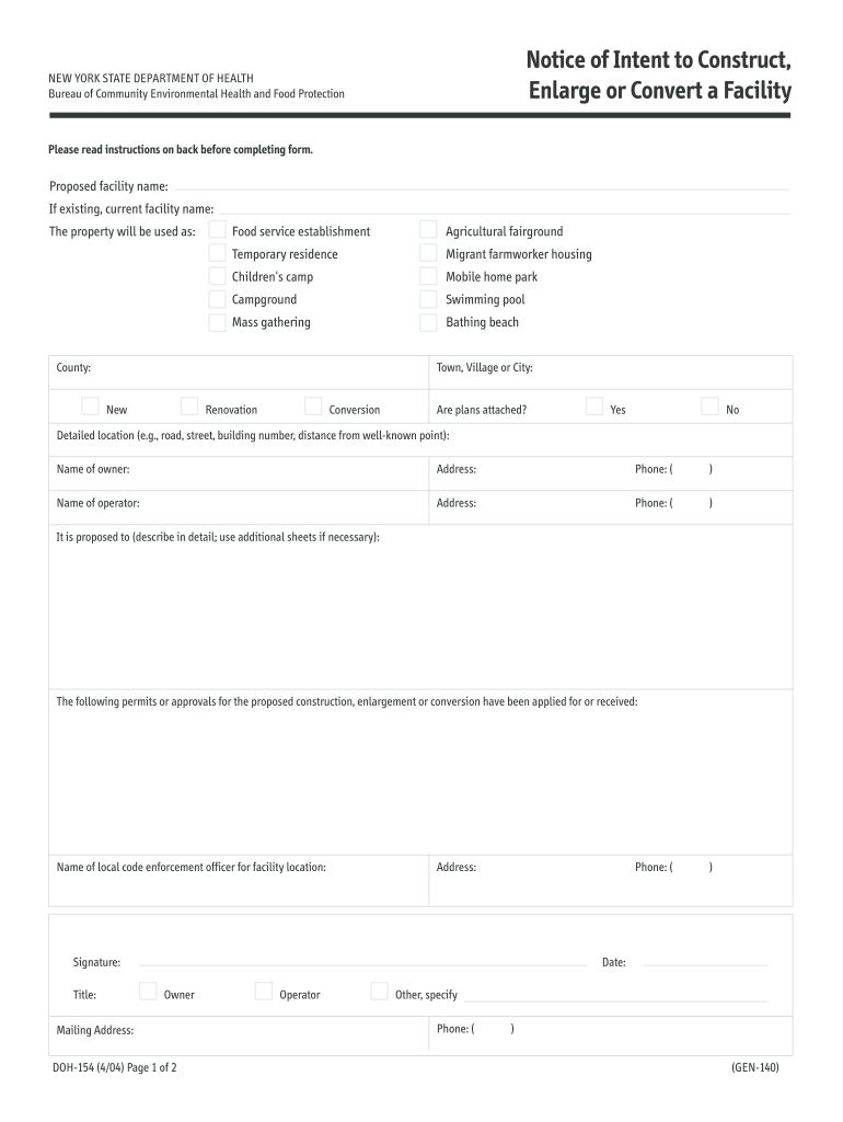 Doh 154  Form