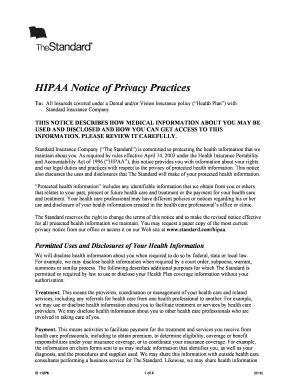 HIPAA Notice of Privacy Practices Dental Andor Vision, 11276 PDF GR 79854  Form