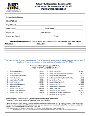 Arc Membership Columbia Mo  Form