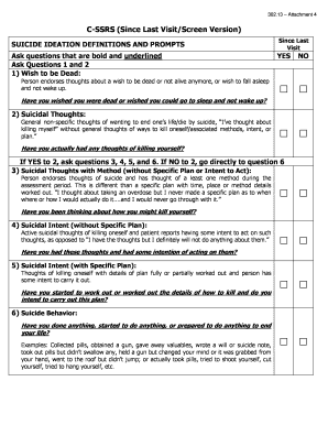 C SSRS since Last VisitScreen Version Lacdmh Lacounty  Form