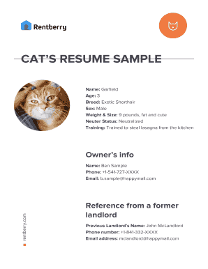 Cat Resume  Form