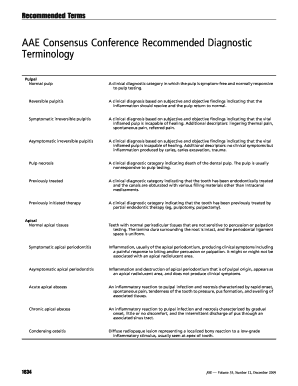 Aae Endodontic Diagnosis  Form