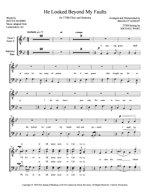He Looked Beyond My Faults Sheet Music PDF  Form