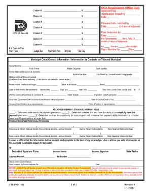 Municipal Form 101