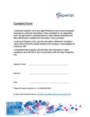 Experian Consent Form