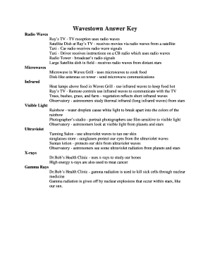 Wavestown Answer Key  Form