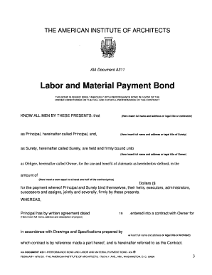 Labor and Material Payment Bond  Form