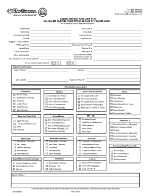 Waterfurnace Warranty Claim  Form