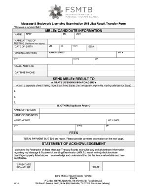 MBLEx Result Transfer Form FSMTB Fsmtb