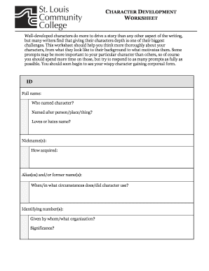 CHARACTER DEVELOPMENT Stlcc  Form