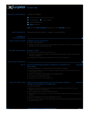 Europass Cv PDF  Form