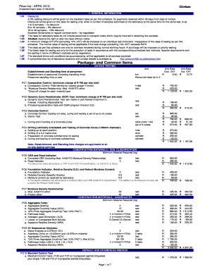 Civilab Price List  Form