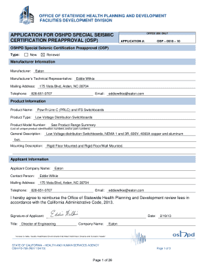 Oshpd Eaton Osp0010 10  Form