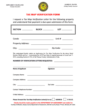 Nassau County Tax Map  Form