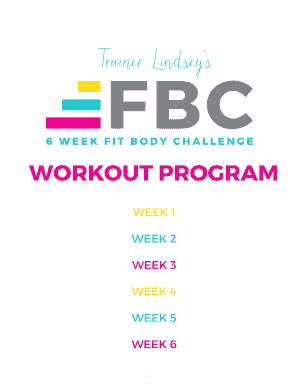 Trainer Lindsey 6 Week Challenge Meal Plan PDF  Form