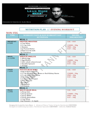 Guru Mann Fat Loss Diet Vegetarian PDF  Form