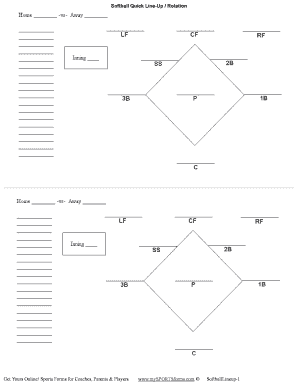 Softball Quick Line Up Rotation  Form