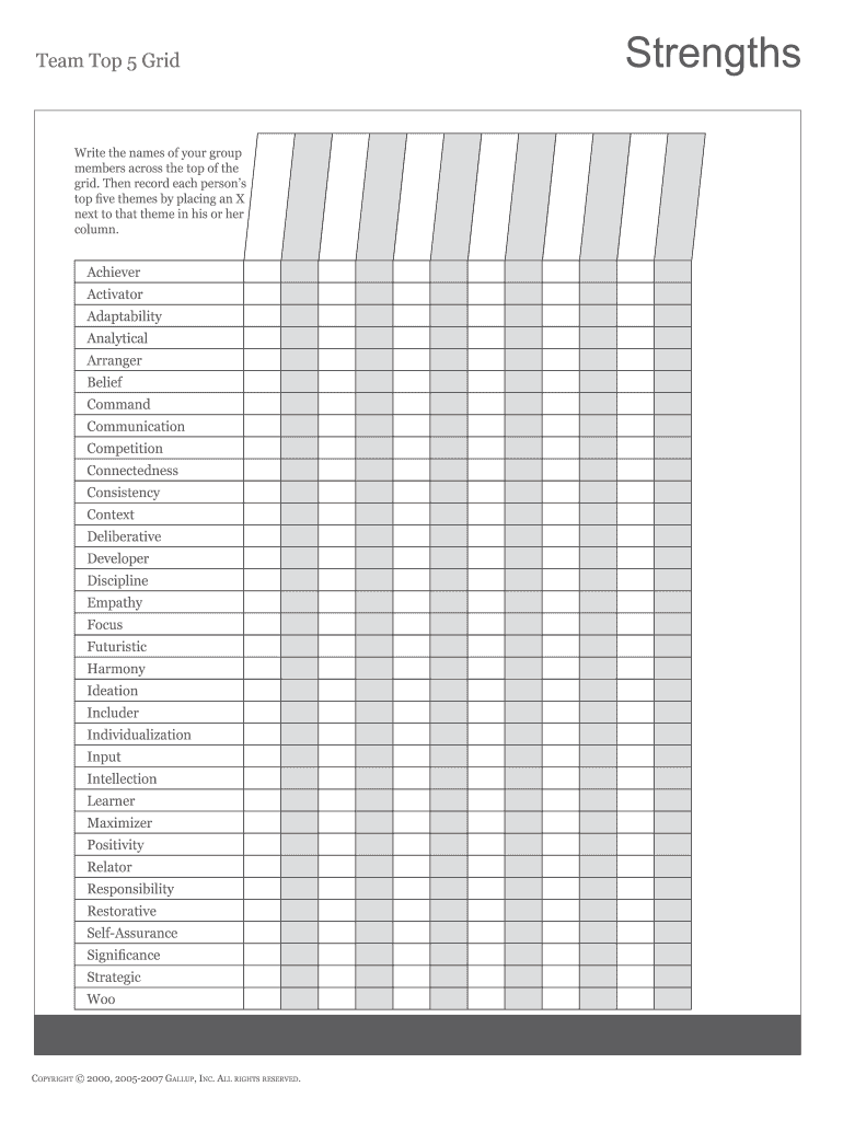 Team Top 5 Grid  Form