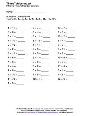 Timestableme  Form