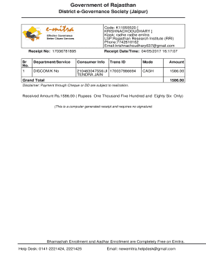 Government of Rajasthan District E Governance Society Jaipur  Form