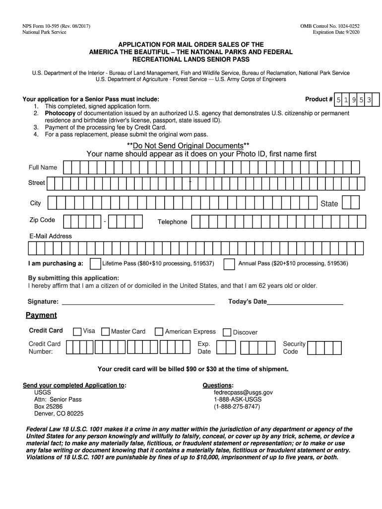 Nps Form 10 595