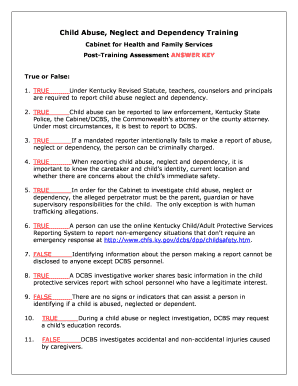 Mandated Reporter Test Answers  Form