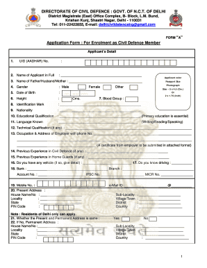 Civil Defence Form PDF