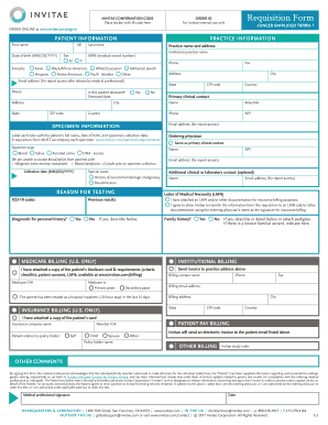 Invitae Order Forms Printable
