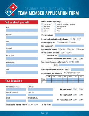 Domino S Pizza of Canada, Ltd  Form