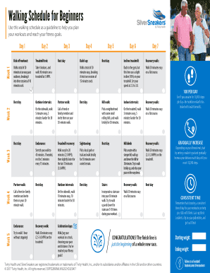 Printable Walking Schedule  Form