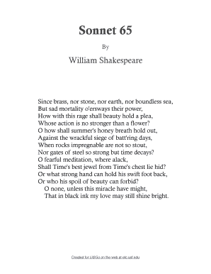 Sonnet 65 PDF  Form