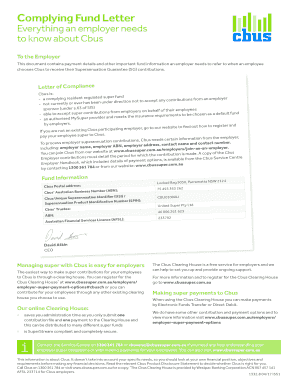 Cbus Letter of Compliance  Form