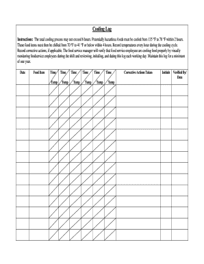 Cooling Log  Form