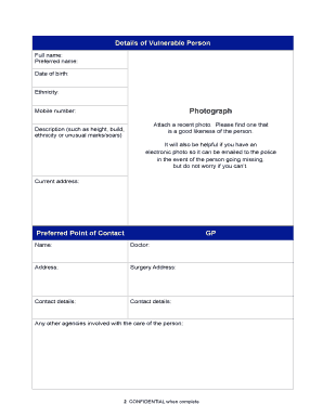 The Herbert Protocol Form